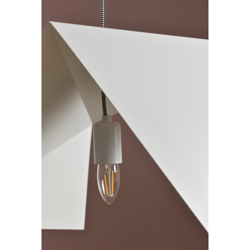 Metalowy żyrandol BIRD 3 w bieli, nowoczesny i minimalistyczny