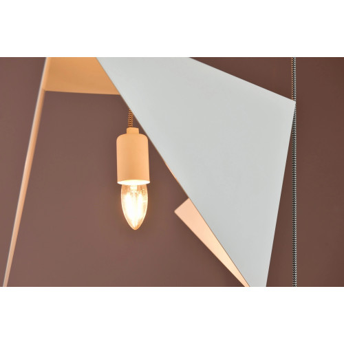 Metalowy żyrandol BIRD 3 w bieli, nowoczesny i minimalistyczny