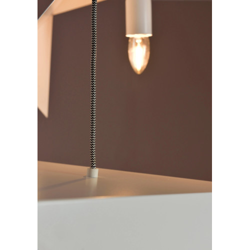 Metalowy żyrandol BIRD 3 w bieli, nowoczesny i minimalistyczny