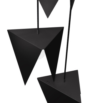 Metalowy żyrandol SPIRAL 5 czarny, o geometrycznej podłużnej formie