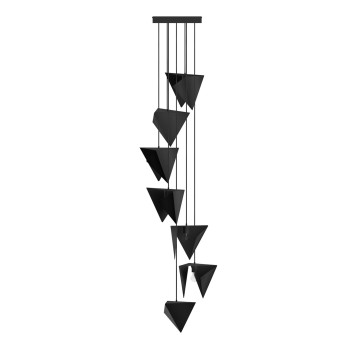 Metalowy żyrandol SPIRAL 7 czarny, o geometrycznej podłużnej formie