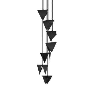 Metalowy żyrandol SPIRAL 7 czarny, o geometrycznej podłużnej formie