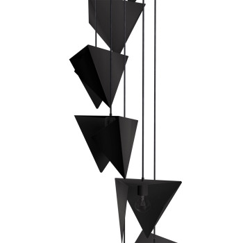 Metalowy żyrandol SPIRAL 7 czarny, o geometrycznej podłużnej formie
