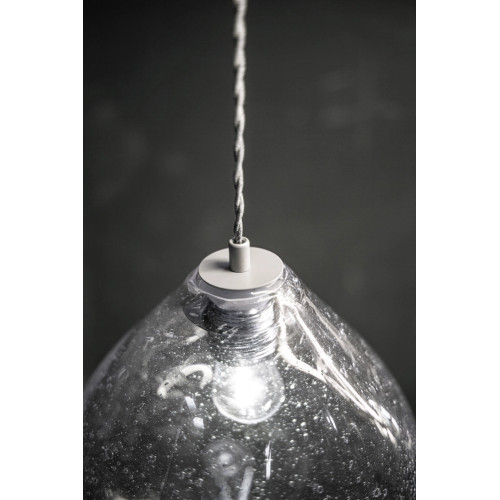 Szklany żyrandol GLASSY CHIC 5 o organicznej formie, transparentny, do salonu