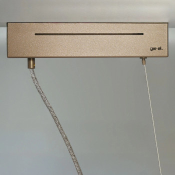 Żyrandol VISION 230 cm ze stalowej siatki, złoty, z podświetleniem LED