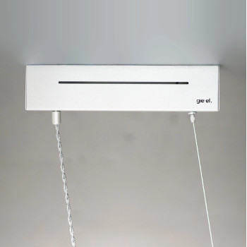 Żyrandol VISION 230 cm ze stalowej siatki, srebrny, z podświetleniem LED