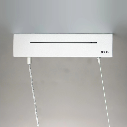 Żyrandol VISION 230 cm ze stalowej siatki, srebrny, z podświetleniem LED