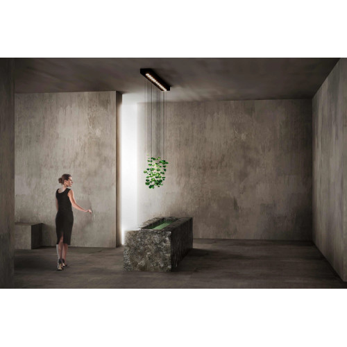Szklany żyrandol VERDE 6 w zielonym szkle, z podświetleniem LED, do salonu