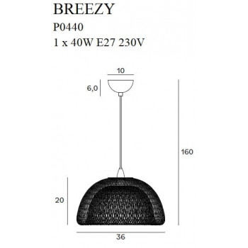 Lampa wisząca BREEZY marki Maxlight – designerska, czarno-złota, nowoczesna | Sklep Soled