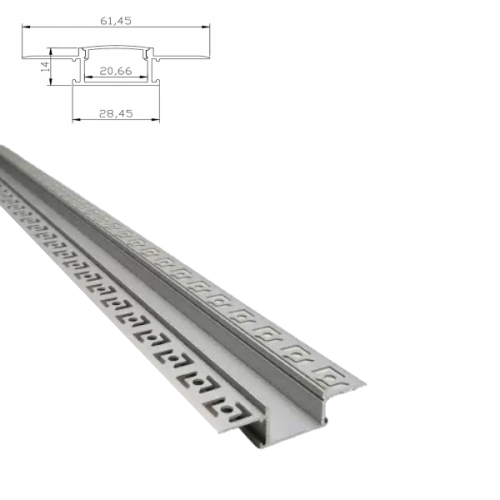 Aluminiowy profil LED do płyt G-K WOS 1m/ 2m