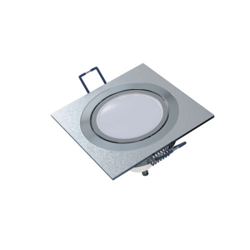 Oprawa sufitowa LED GABI kwadratowa srebrna regulowana, wpuszczana aluminium