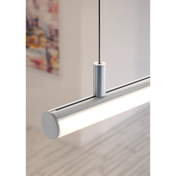 JAZ Profil aluminiowy LED 2m podwieszany okrągły do biura, szeroki kąt, srebrny