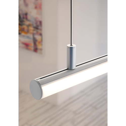JAZ Profil aluminiowy LED 2m podwieszany okrągły do biura, szeroki kąt, srebrny