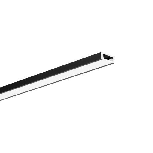 MICRO-PLUS - 3m - Profil aluminiowy LED wpuszczany niskoprofilowy do mebli kuchennych czarny