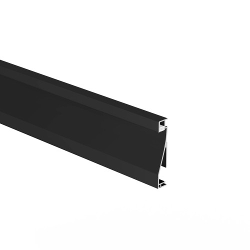 OLIS - Profil aluminiowy LED natynkowy 2m - listwa przypodłogowa podświetlana z kanałem, czarny