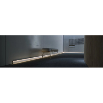 OLIS - Profil aluminiowy LED natynkowy 2m - listwa przypodłogowa podświetlana z kanałem, czarny