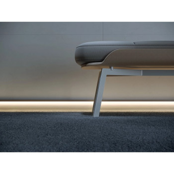 OLIS - Profil aluminiowy LED natynkowy 2m - listwa przypodłogowa podświetlana z kanałem, czarny