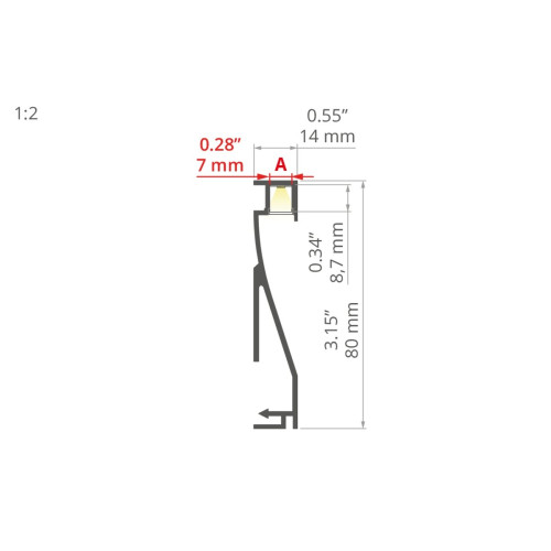 OLIS - Profil aluminiowy LED natynkowy 2m - listwa przypodłogowa podświetlana z kanałem, czarny